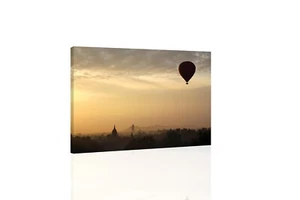 Bagan Temple Hot Air Balloon - CANVAS OR PRINT WALL ART - Picture 1 of 2