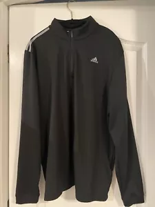 Mens adidas Half Zip Sweater M Medium Black Atheltic Gym Workout - Picture 1 of 1