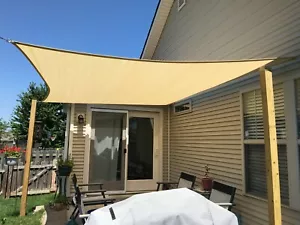 Ifenceview beige rechteckig 12'x16' UV Sonnenschutz Segel Pool Überdachung Markise Outdoor - Bild 1 von 7