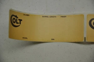 Colt Factory Original Blank Label 1970's - Bild 1 von 3