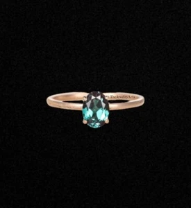 Alexandrite Statement Ring Oval Cut Color Changing June Birthstone - Picture 1 of 6