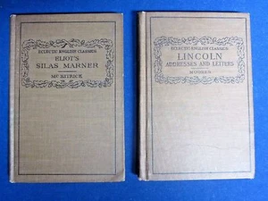 Eclectic English Classics Lincoln Addresses & Letters 1914 & Silas Marner 1911 - Imagen 1 de 6