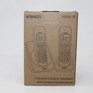 VTECH VG101-21 DECT 6.0 2-Handset Cordless Home Phone NEW Backlit Big Buttons - Picture 1 of 7