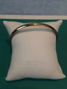 Smooth Plain Simple Gold Metal Bangle Cuff Bracelet - Picture 1 of 10