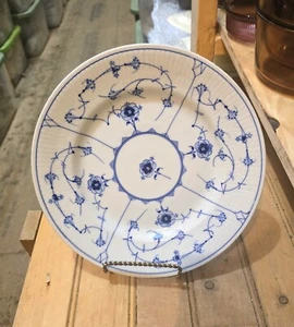 Blue & White Ribbed Dinner Plate, Made In Germany. 9-5/8"W Excellent Condition - Picture 1 of 6
