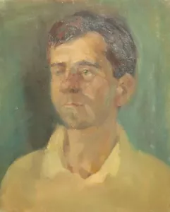 Quadro olio realista vintage ritratto uomo - Foto 1 di 12