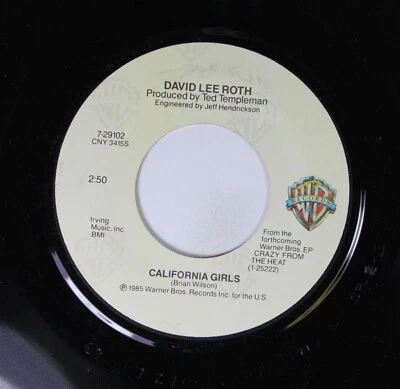 Rock Nm! 45 David Lee Roth - California Girls / California Girls On Warner Bros. - Image 1 of 2
