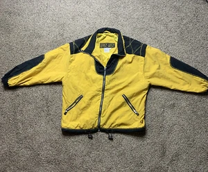 80s East West Women’s Size M Large Yellow & Black Windbreaker Jacket Vintage - Picture 1 of 3