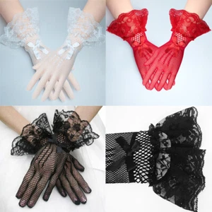 Ladies Lace Gloves Elegant Short Lace Gloves Tea Party Gloves for Women Wedding - Picture 1 of 30