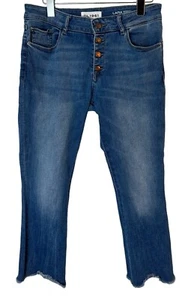 DL1961 Medium Wash Denim Mid Rise Lara InstaSculpt Cropped Flare Jeans 29 Nugget - Picture 1 of 21