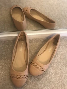 Anne Michelle beige bailarina zapatos planos Reino Unido 6 - Imagen 1 de 5