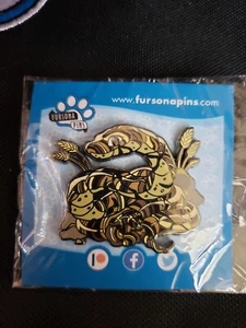 Spille Fursonapins fursonapins smalto erba serpente marrone giallo 1,5" patreo mensile - Foto 1 di 2