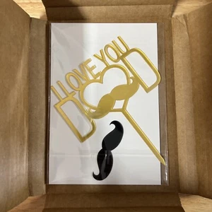 Happy Father's Day Cake Topper Black Glitter - Picture 1 of 1
