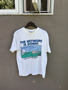Camiseta De Colección Dilbert The Network Is Down Talla Grande Blanca Hecha en EE. UU. - Imagen 1 de 14