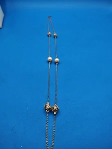 KATE SPADE Gold Tone Pearl & Flower Bead Chain Necklace 32" Gorgeous! - Picture 1 of 7