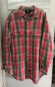 VTG Ralph Lauren RRL Shirt Mens Large Red Plaid Heavy Workwear Chore Flannel - Picture 1 of 5