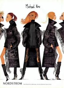 2003 Nordstrom Michael Kors Toledo ilustración artística 1 página anuncio de revista - Imagen 1 de 1
