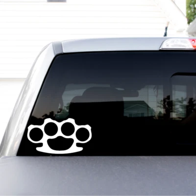 Brass Knuckles Vinyl Decal Gun 2A Second Amendment - Image 1 of 3