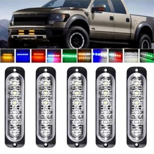 5 piezas 6 LED coche automóvil 12V-24V flash frontal luz flash luz de advertencia camión luz estroboscópica - Imagen 1 de 22