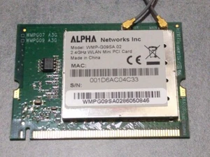 Carte mini PCI Wifi 2.4GHz WLAN WMP-G09SA.02 1WMPG09SA.A3G Atheros AR5005G Alpha - Photo 1/1