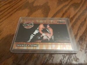 1999 Topps WCW / nWo Nitro Spring Stampede Chrome Card Randy Savage vs Sting #C4