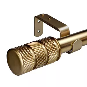 1-1/8 Inch Diameter Antique Gold Curtain Rods with Knurl Design Finial, 72-14... - Picture 1 of 9