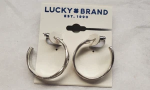 Lucky Brand Silver Hoop Design Earrings - Picture 1 of 4
