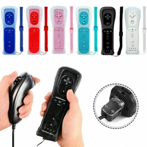 Built in Motion Plus Remote Nunchuck Controller + Case for Nintendo Wii / Wii U - Picture 1 of 94