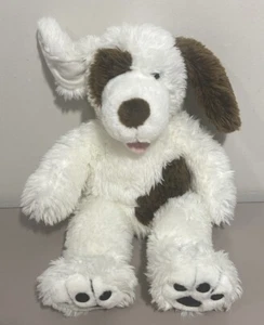 Build A Bear White Dog Brown Spots Posable Ears Plush Stuffed Animal BAB Talking - Picture 1 of 9