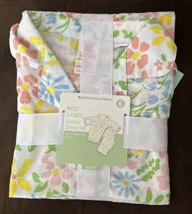 Girls Size 6 Pajama Sleep Set Kids White Floral Summer Spring 2 Piece EASTER - Picture 1 of 3