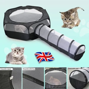 Cat Tunnel Indoor Cats Playhouse Cage Portable Outdoor Cat Enclosures Playpen B - Picture 1 of 12