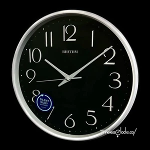 NUOVO Rhythm Noir Moderno Minimalista Antiticchettio Standard Orologio da Parete CMG589NR03 - Foto 1 di 6