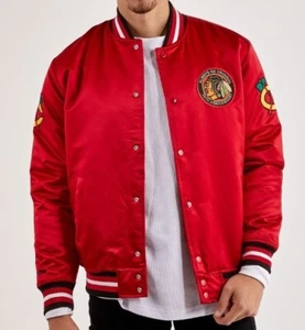 Mitchell & Ness Chicago Blackhawks Throwback Men's Red Varsity Jacket - Picture 1 of 5