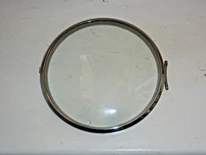 Vintage 1950's Smiths hinged glazed mantel clock bezel with 6" glass - Picture 1 of 2