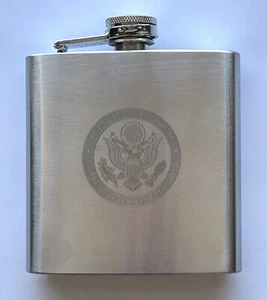 DEPARTMENT OF STATE STAINLESS STEEL FLASK WITH GIFT BOX - Picture 1 of 6