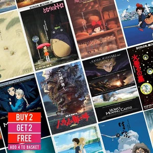 Studio Ghibli Miyazaki Classic Anime Film Posters Gift Idea Art Print - Picture 1 of 35