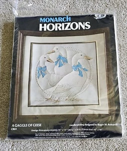 Vintage 1983 Monarch Horizons Kit A Gaggle Of Geese CR61 Needlework NIP USA - Picture 1 of 2