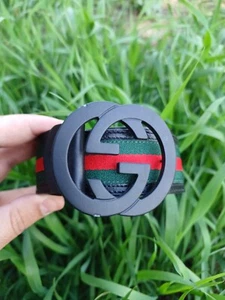 Cintura Gucci in pelle nera con fibbia doppia GG misura 105 cm VIDEO - Foto 1 di 8