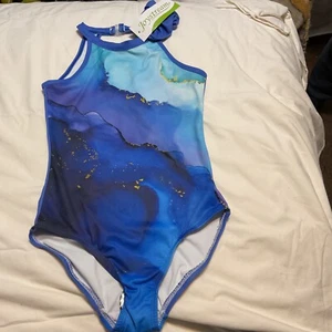 01052-5 Girls Joystream Gymnastics Leotard Shorts and Hair Scrunchy Set Size XL - Picture 1 of 6