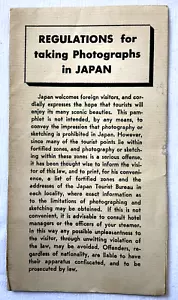 Historical Pre WW2 Regulations for taking photographs in Japan pamphlet (1932) - Picture 1 of 4