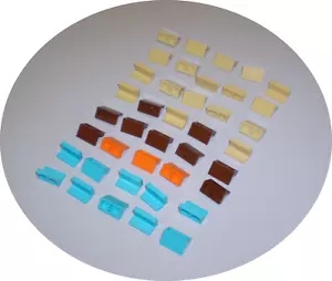 40 Used LEGO 1 x 2 x 1 Brown & Tan & Blue Azure Panel 4865 - Picture 1 of 2