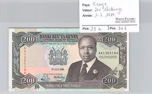 Kenya - 200 Schillings - 1.7.1989 - Pick 29A - N°AA1365184 - Picture 1 of 2