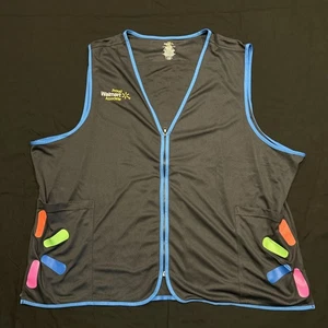 Walmart Proud Associate Uniform Vest Adult Gray Blue Spark Unisex Medium - Picture 1 of 3