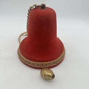 Campana de Navidad Musical de Colección Tirar de Cuerda Jingle Bells Rojo Flocado Japón Funciona - Imagen 1 de 12