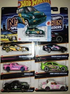2025 hot wheels neon speeders JDM & Porsche w/bonus Honda turbo treasure hunt - Picture 1 of 7