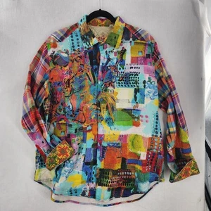 Robert Graham URBAN DREAMS Limited Edition Shirt Embroidered Size XL Linen - Picture 1 of 7