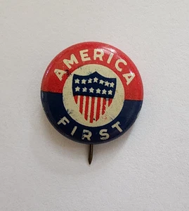 Vintage 1940's America First Pin/Pinback America First Committee AFC WW2 - Picture 1 of 5