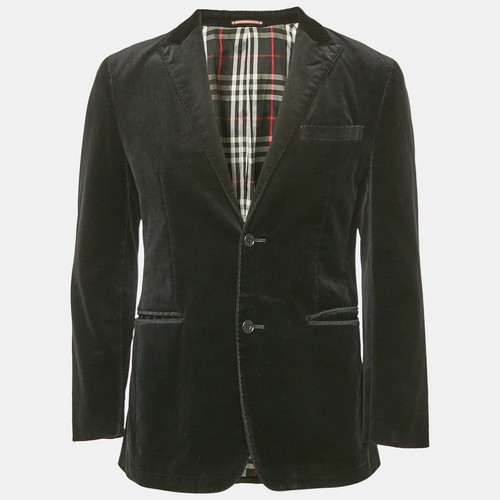 Blazer sartoriale Burberry Black Label in velluto nero L
