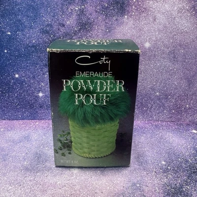 DE COLECCIÓN ESMERAUDE COTY PERFUMADO POLVO PUF CONTENEDOR 4 oz/120, DESCONTINUADO Foto 1 de 4