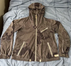 Diesel Vintage Smock Hooded Camo Jacket w/ Elbow Patches & Zipper Pockets Size L - Picture 1 of 5